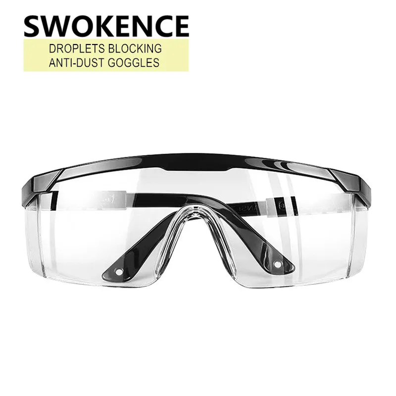 

SWOKENCE Anti-dust Anti-droplets Goggles Unisex High Definition Fog Blocking Anti Virus Glasses Adjustable Eyewear F150