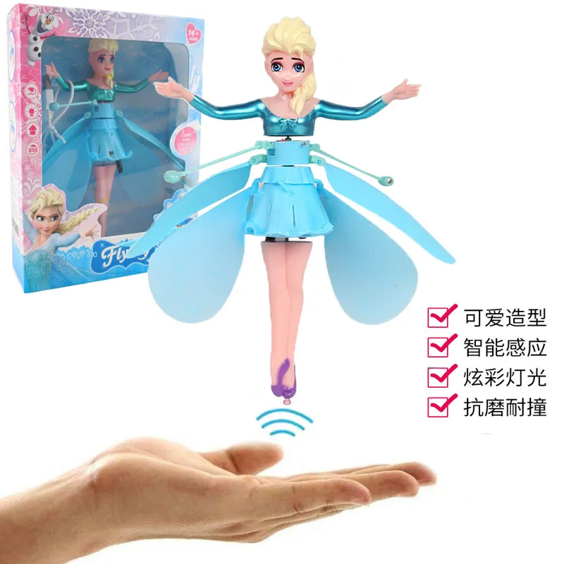 Disney Frozen Princess Induction Aircraft Suspended Flying Flying Fairy Remote Control Airplane Children's Toy birthday Gifts