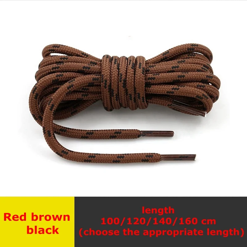 Red brown black 1 пара круглые шнурки Уличная обувь для прогулок на шнурках детская однотонная обувь для взрослых кружевные кроссовки унисекс для отдыха 19 цветов - Цвет: Red brown black
