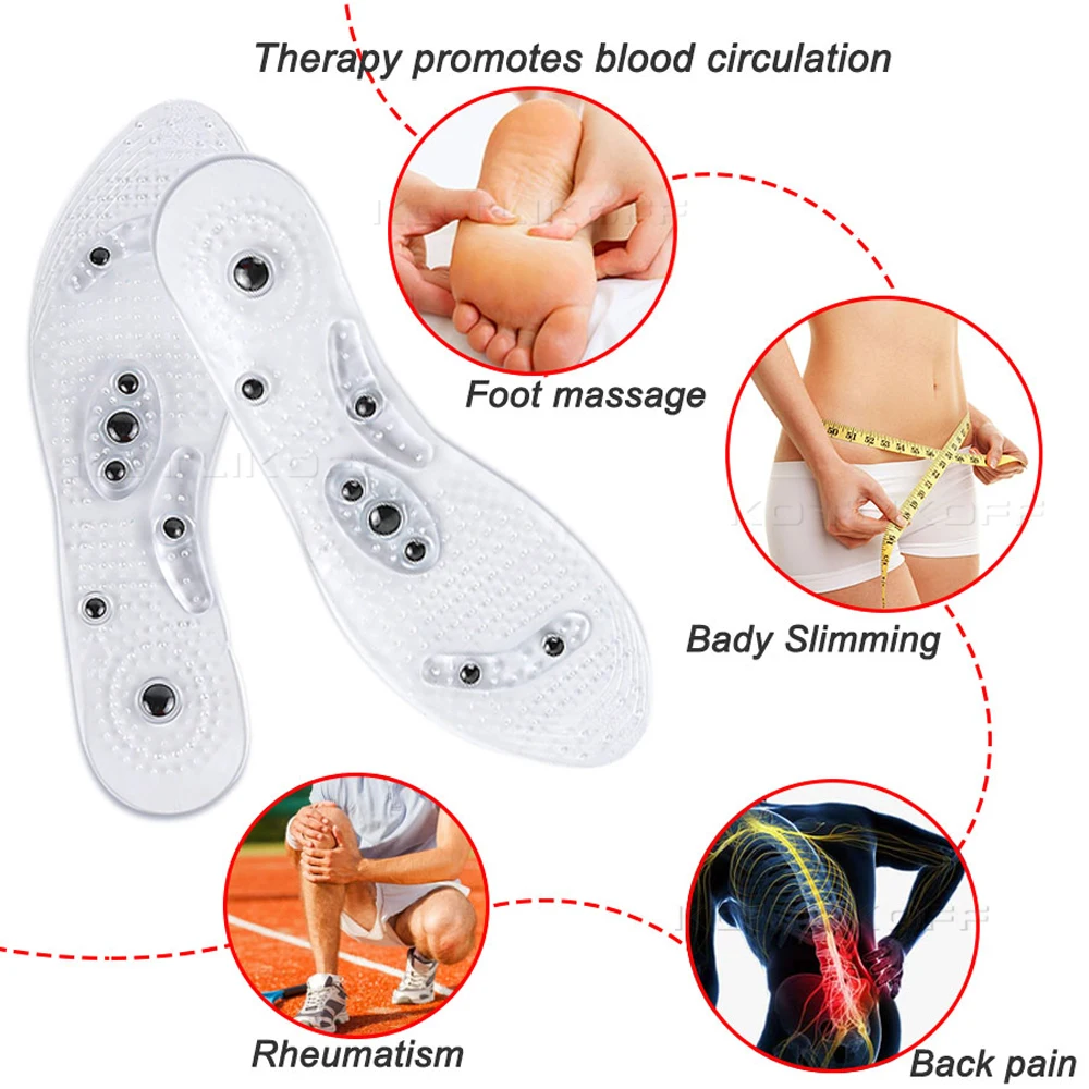 Унисекс магнитные массажные стельки для акупрессуры ног обувные подушечки терапия стельки для похудения уход за ногами коврик для обуви