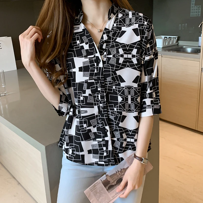 Women Tops and Blouses Casual Streetwear Modis Blouse Slim Shirts Women Blouses Plus Size Tops Red Black Shirt Female Blusas