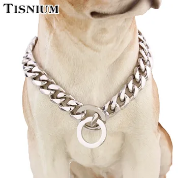 

12mm Pet Supplies Dog Chain Link Choker Cuban Style Solid Stainless Steel Chain Convenient Lock Sturdy Durable Wholesale Retail