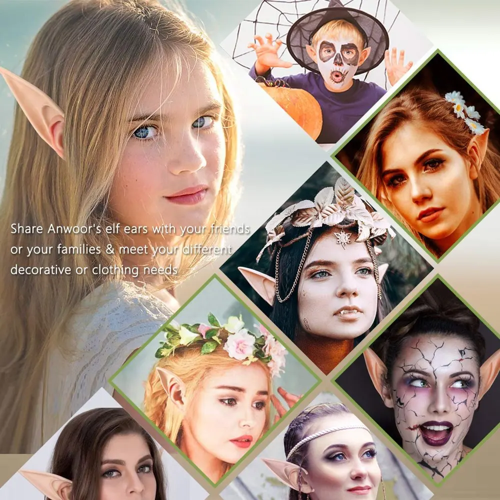 Costume du0027halloween oreilles du0027elfe Cosplay, masque en Latex, fée 