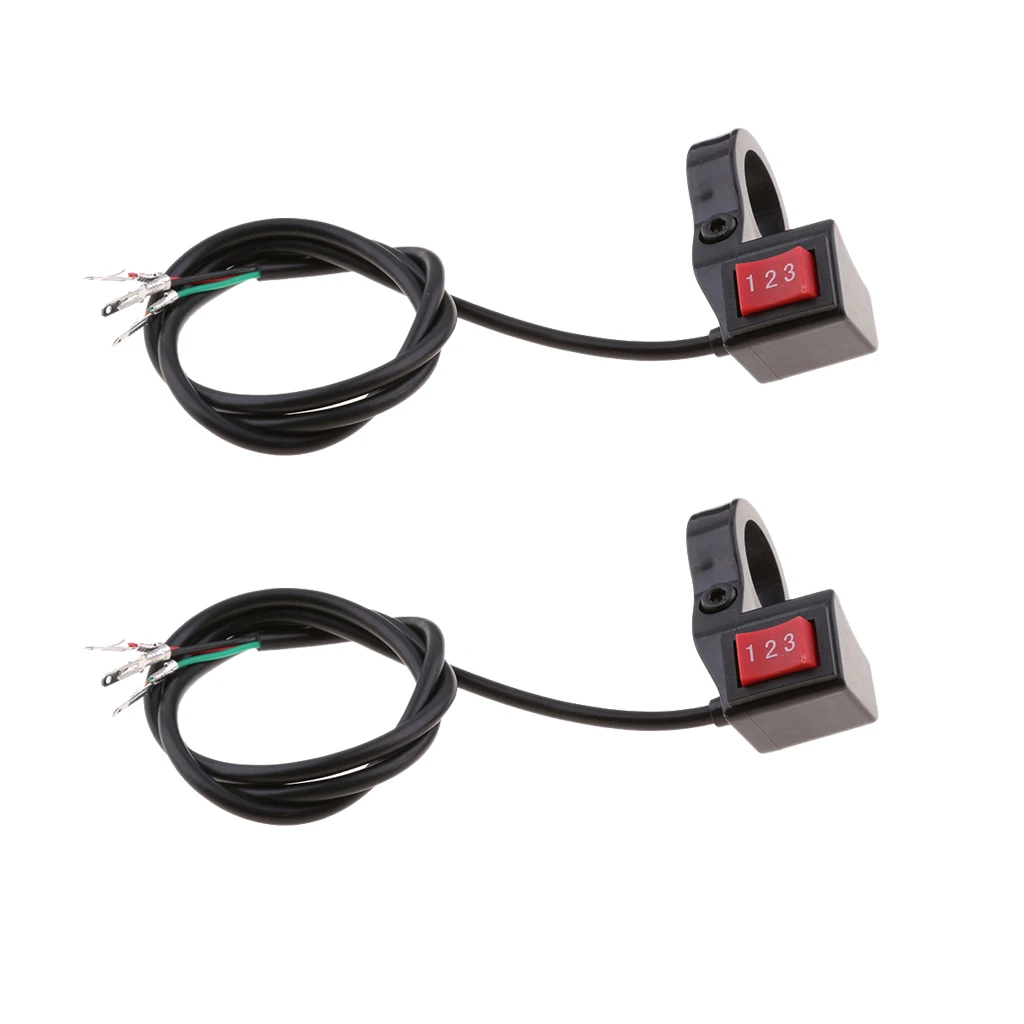 2 pieces Handlebar 3 Speed Position SPDT Switch Electric Bike Ebike Scooter Parts & Accessories