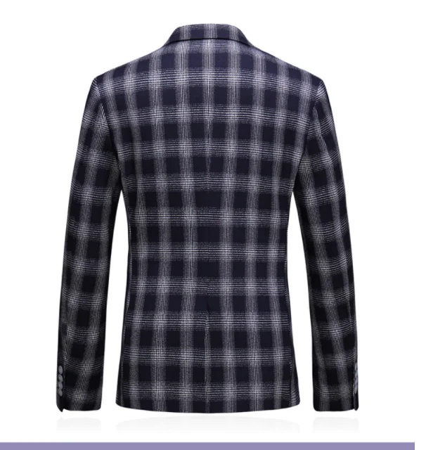 Классические бизнес банкетные мужские спортивные пиджаки куртка Slim Fit мужские клетчатые Костюмы Пальто Азиатский Размер s m L XL XXL XXXL 4XL 5XL повседневный мужской костюм