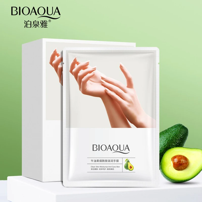 3pair=6pcs BIOAQUA Avocado Niacinamide Moisturizing Hand Mask Anti Wrinkle Smoothing Remove Hard Dead Skin Hand Spa Skin Care