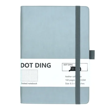 

Thickened A5 Size Gift Leather Softcover Dotted Notebook School Office Stationery Planner Travel Ivory White Paper Diary Journal