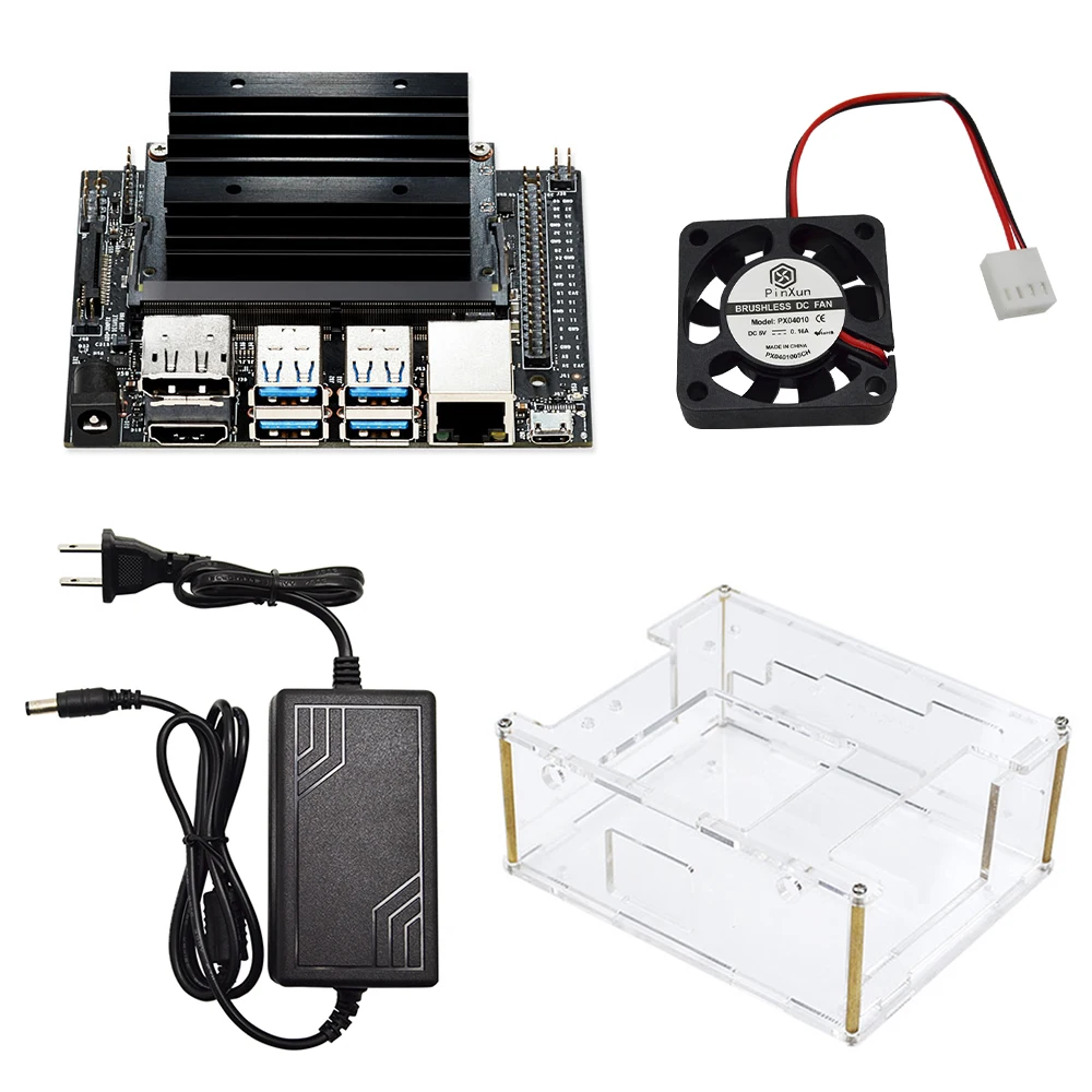 Preise Jetson Nano Entwickler kit Demo Board AI Entwicklung Bord Plattform mit Demo Board fall + 32G SD karte + DC power adapter + AI kamera