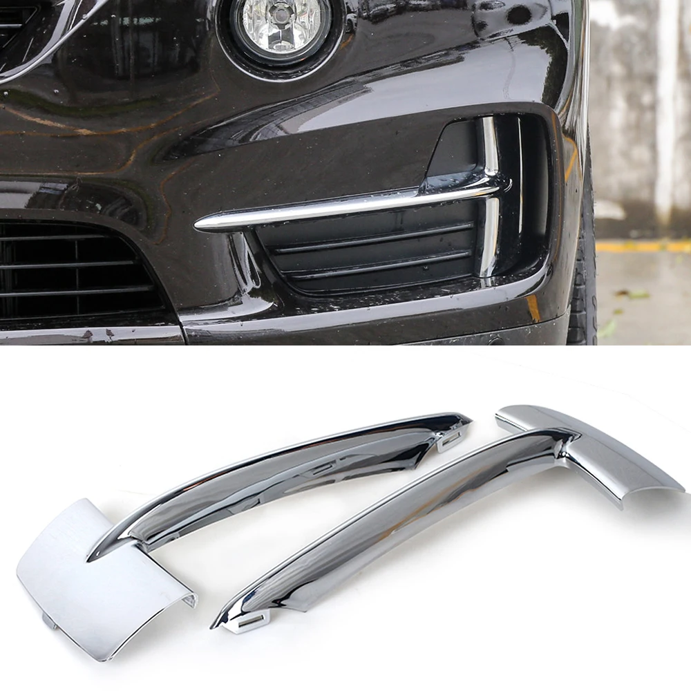 Car bumper spoiler bumper lip bumper strip bumper lip decoration front bumper decoration front bumper cover K-Car Front Bumper Grille Trim Chrome For BMW F15 X5 2014 2015 51117325395 51117325396