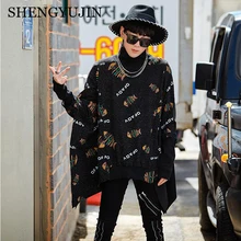 Spring and autumn loose high collar cape windbreaker men's trend printing casual jacket chic original bat sleeve cloak