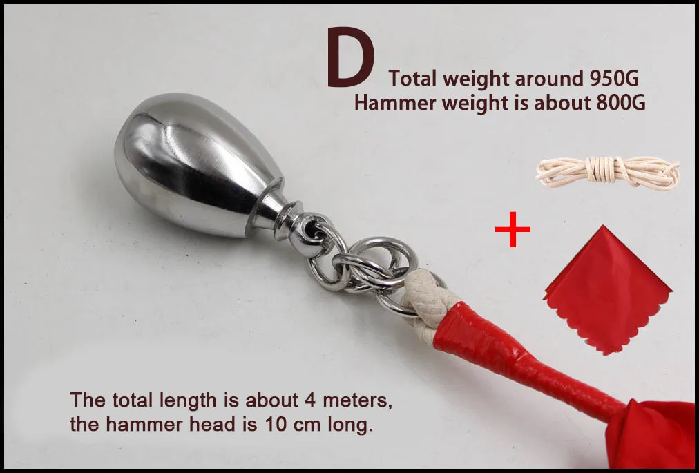 Кунг-фу нержавеющая сталь Метеор молоток традиционные боевые искусства Оборудование мягкое оружие мульти спецификации с веревкой и овсянки