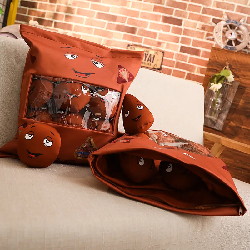 Creative cute big bag chocolate bean pillow blanket soft foam particles stuffed plush toy girl room furnishing doll valentine gi