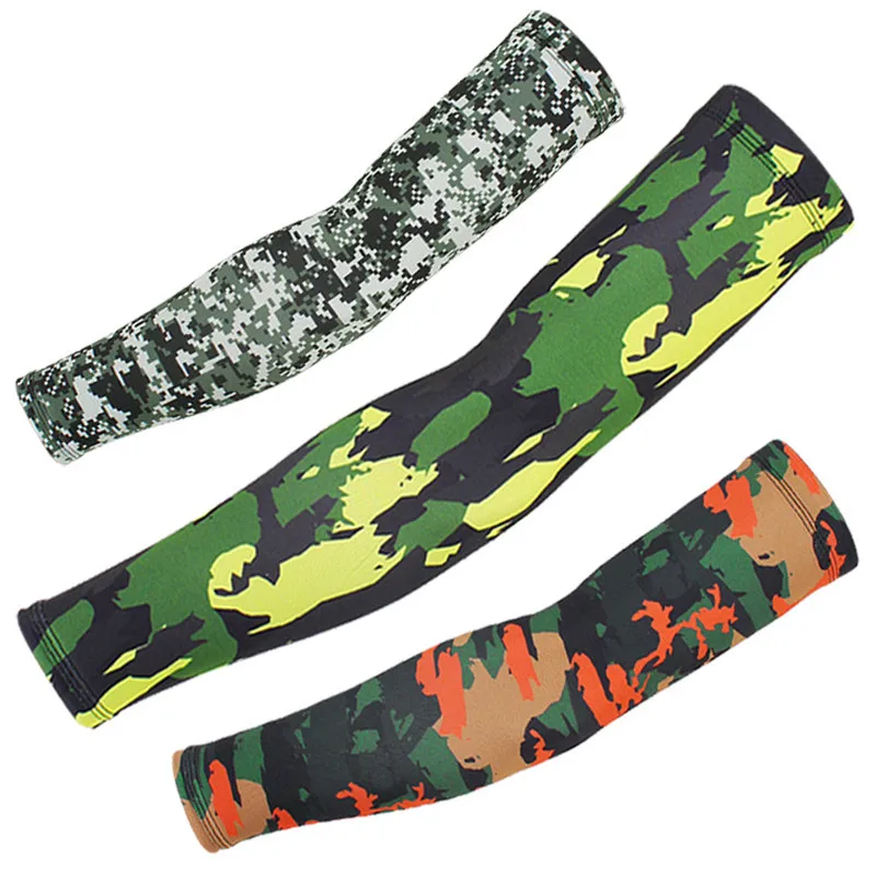 

1 Pair Multi Camouflage Ice Silk Arm Sleeves With Silicone Antiskid Sun Protection Outdoor Sports Cycling Fishing Arm Warmers