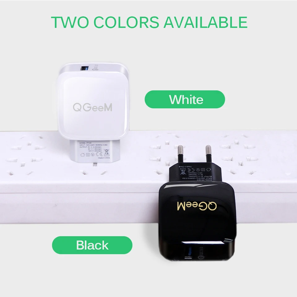 Зарядное устройство QGEEM QC 3 0 USB для быстрой зарядки зарядное телефона iPhone вилка ЕС