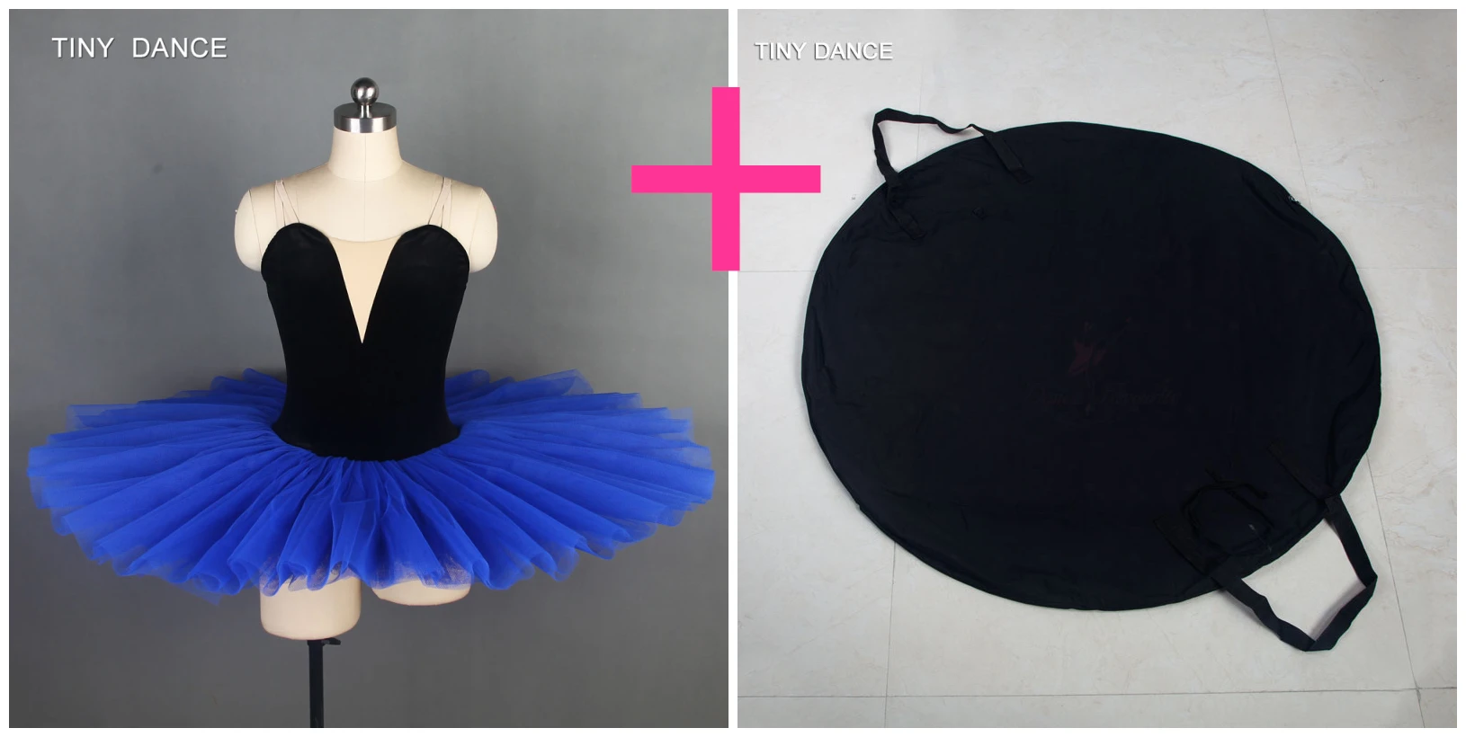 tutu and black bag Предварительно профессиональная балетная танцевальная юбка-пачка, эластичный бархатный лиф с v-образным вырезом, балетная плиссированная пачка для девочек и женщин, 11 размеров, BLL093 - Цвет: tutu and black bag