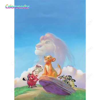 

Cartoon Lion King Baby Shower Photography Backdrop Children 1st Birthday Party Decor Photo Background Photo Studio Vinyl