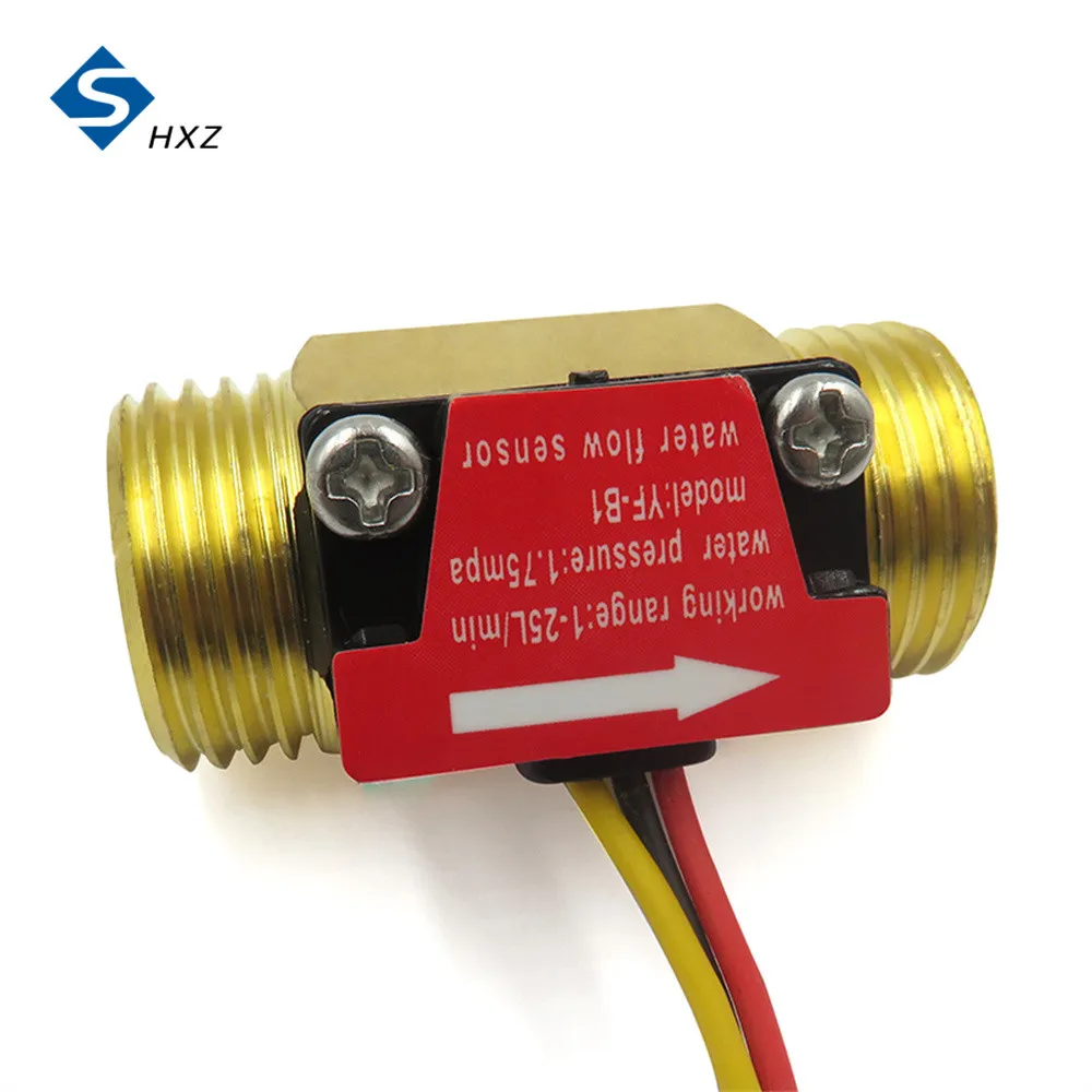 DC5-18V G1/2" Water Flow Sensor Hall Sensor Switch Industrial Flowmeter Water Flow 1-25L/min 1.75MPa Pressure YF-B1 water flow sensor