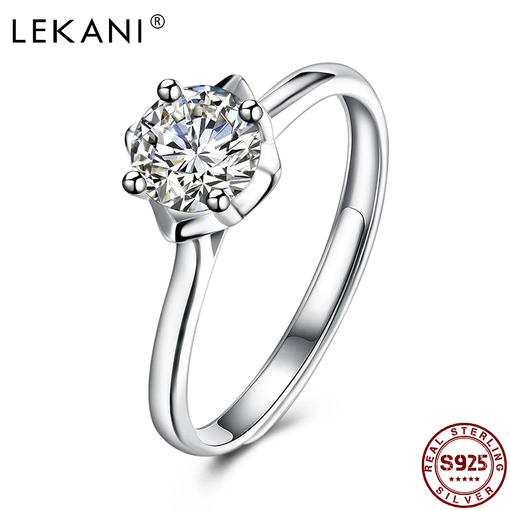 LEKANI Sterling Silver 925 Jewelry For Girl Rings Adjustable Geometric