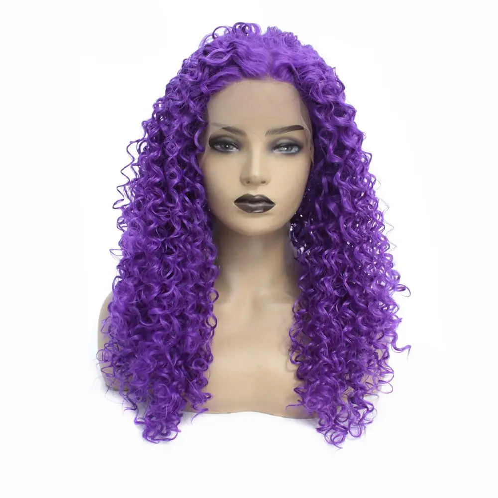 Grey Long Kinky Curly Wigs For Black Women Heat Resistant Fiber Hair Glueless Synthetic Afro Curly Lace Front Wig with Baby Hair