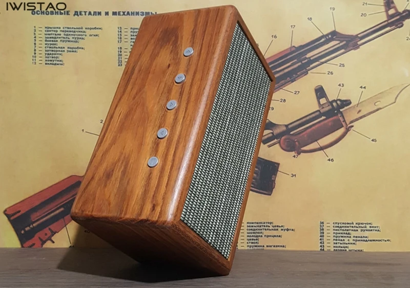 Iwistao 2x20 Вт Bluetooth динамик 4,1 ручной работы винтажное цельное Вишневое дерево AUX CSR8635