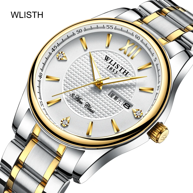 

New WLISTH Watch Steel Belt Quartz Men Watch Female Watch Business Watch Luminous Calendar Couple Watch Women Watch