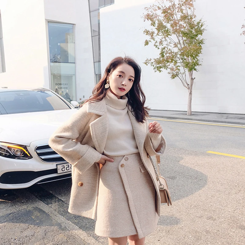 Женские пальто и куртки зимние корейские пальто для женщин CHUQING бренд Модный шерстяной пальто удобное и теплое