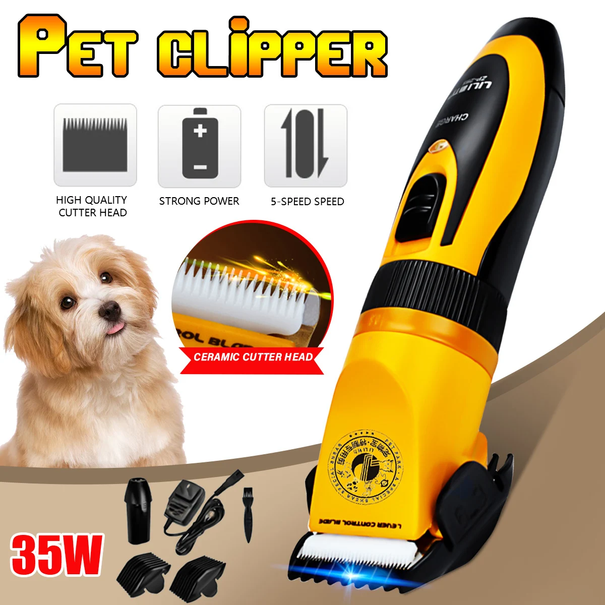 Профессиональный триммер LILI для домашних животных бесшумная аккумуляторная