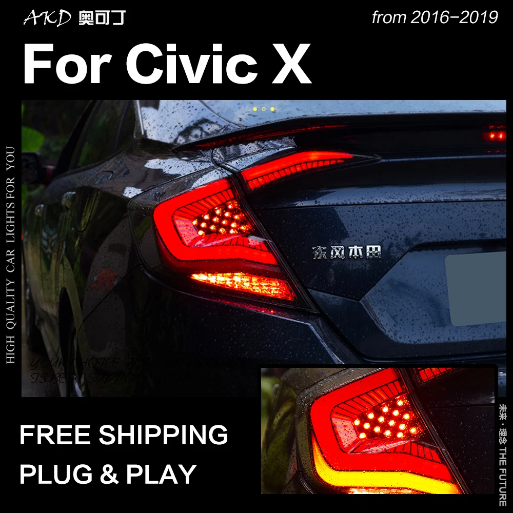 Автомобильный Стайлинг задний фонарь для Honda Civic задние фонари- Civic светодиодный задний фонарь DRL динамический сигнал обратный аксессуары