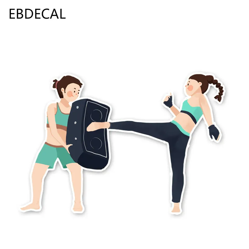 EBdecal Cartoon Lovely Girl Sport Taekwondo For Auto Car/Bumper/Window/Wall Decal Sticker Decals DIY Decor CT10622 | Автомобили и