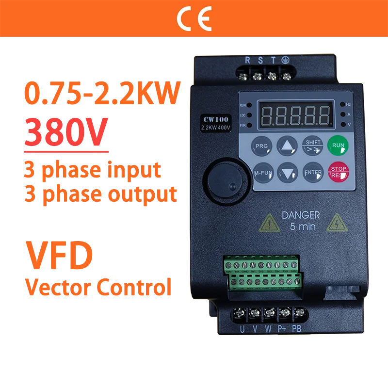 VFD Variable Frequency Drive Control Inverter Motor Drive Speed Controller 1.5kW 