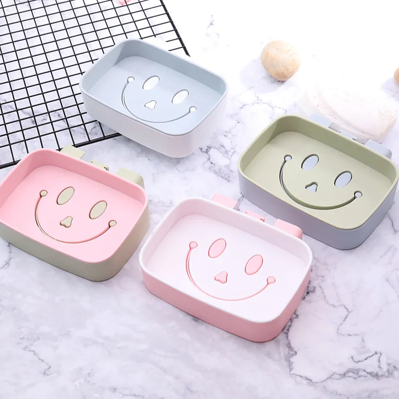 

Wall Mounted Soap Rack Home Bathroom Kitchen Draining Soap Holders Storage Organizers Double-layer Durable Soap Storage Case