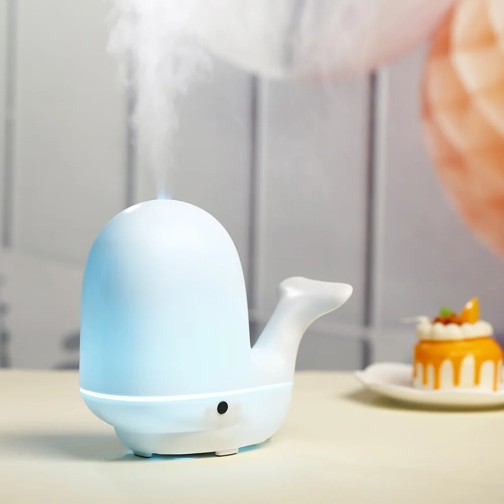 Whale Ultrasonic Cartoon Colorful Pat Night Light for Home& Office Use Customizable New Style Creative Aroma Diffuser