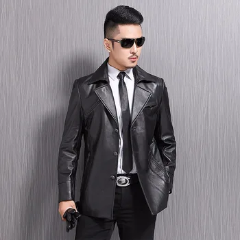

Genuine Jacket Men Spring Autumn Short Sheepskin Coat Real Leather Jackets Veste Moto Homme 17039 YY370