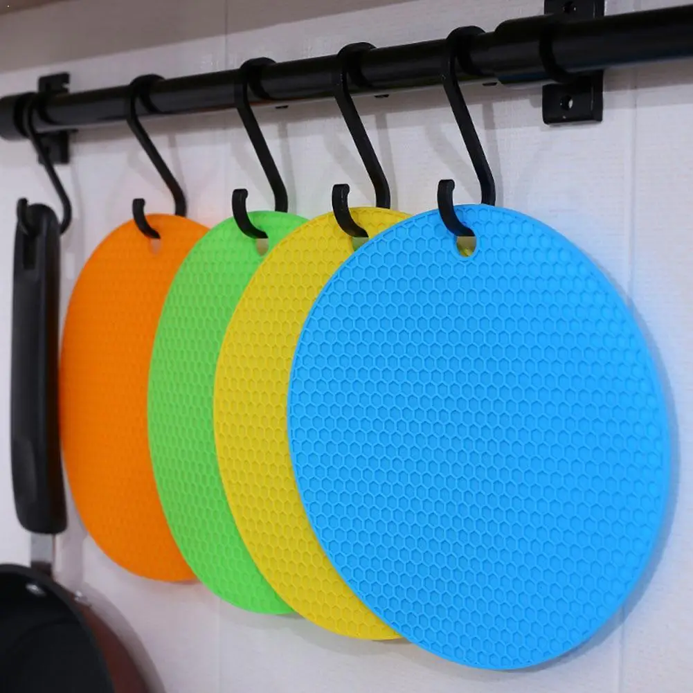 

Multi-use Silicone Non-slip Heat Resistant Mat Round Cushion Kitchen Accessories Holder Coaster Hang Placemat Tableware Pot V3K0