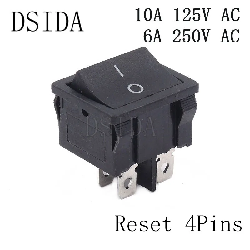 Reset 4Pins 21*24 мм кулисный переключатель ВКЛ-ВЫКЛ 2 положения 4 контакта/6 контактов электрическое оборудование с 10A 125VAC/6A 250VAC выключатель света - Цвет: Reset 4Pins
