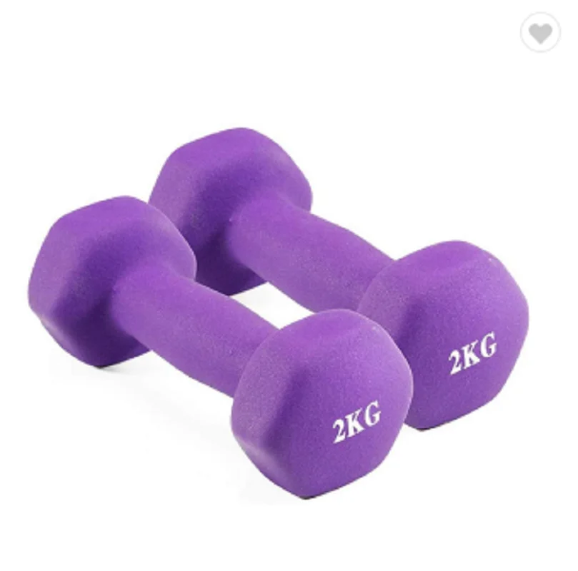 Neoprene Bone Shape Purple Dumbbells Cast Iron Hand