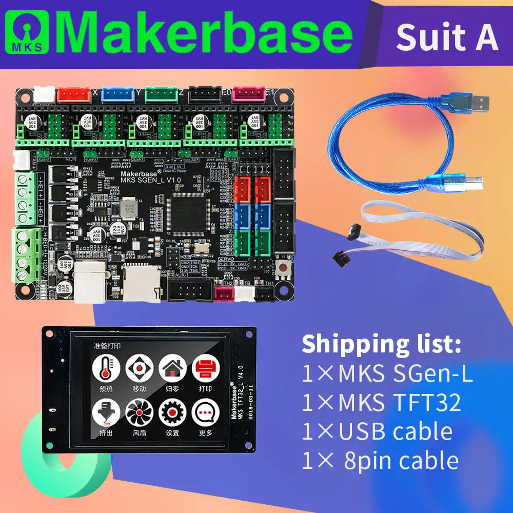 

3D Printer Motherboard suit MKS SGEN_L & MKS TFT32 support multiple drivers Can print with SD card and USB-PC