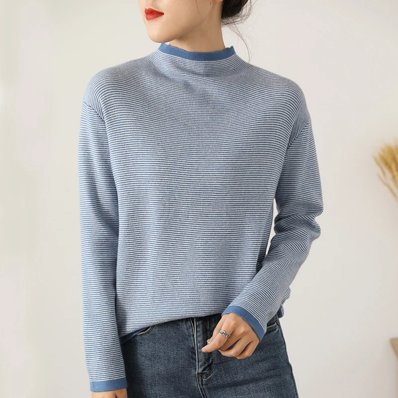 Women's Cashmere stripe  Autumn Winter Half