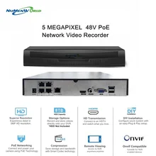 4ch 5MP PoE NVR P2P сетевой видеорегистратор H.265/H.264 1920P ip-камеры с питанием по PoE CCTV система безопасности с Onvif для записи 7/24