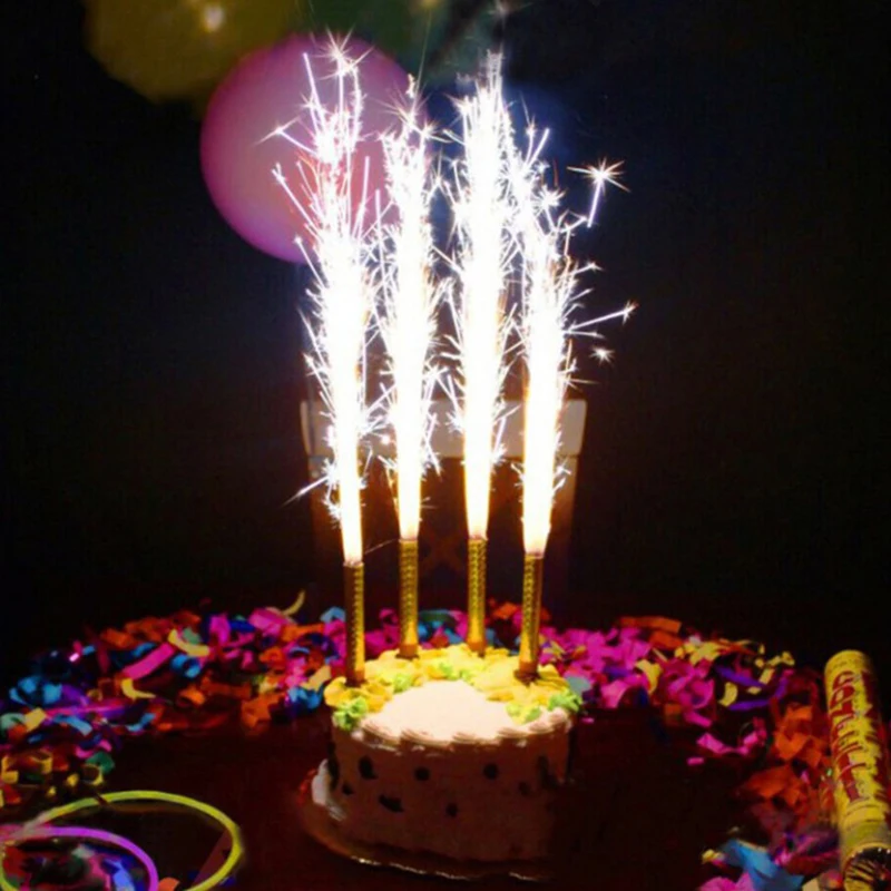 6ピース パック15センチメートルストレートバレル黄金シャンパン花火魔法の杖燃焼キャンドル誕生日ケーキキャンドルデコパーティー供給 Candles Aliexpress