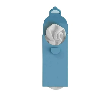 

Last Tissue the Reusable Tissue Pack, Multi Function Reusable Handkerchief Bag Tissue Pack Silicone 6 in 1 Blue
