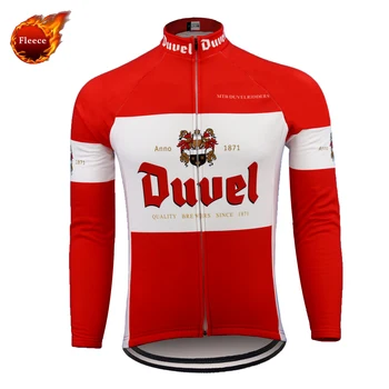 

DUVEL cycling jersey beer Men long sleeve bike wear winter fleece and Spring Autumn thin cycling clothing MTB maillot ciclismo
