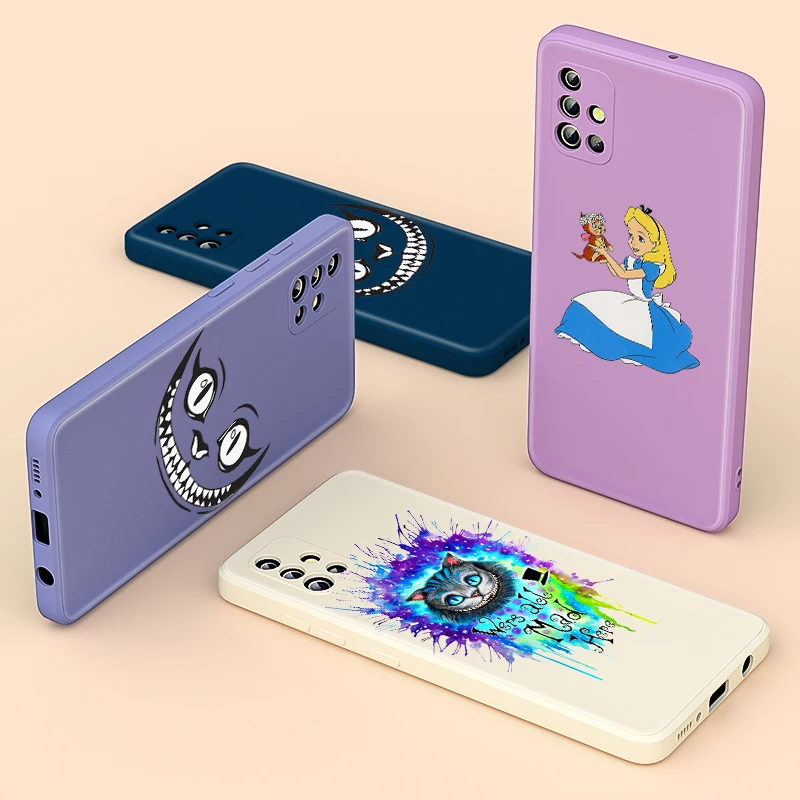 Cat Alice In Wonderland Liquid Silicone Soft Cover For Samsung Galaxy Note 20 10 M32 S21 S20 S10 Fe Ultra Plus Lite Phone Case | Дом и сад
