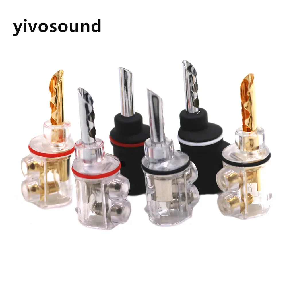 Yivosound HIFI Чистая медь позолоченный банан динамик провод коннектор жар рожок
