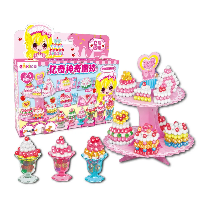 EAKI Magic Kids Bean Puzzle Игрушка водорастворимый ручной работы липкие бусины модель игрушки мультфильм Diy искусство ремесла детские подарки