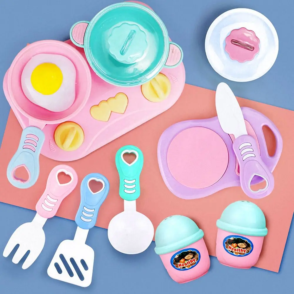 12 шт. набор посуды для самостоятельного моделирования, набор кухонных игрушек, многоцветный набор для приготовления пищи, ролевые игры, Игрушки для раннего образования для детей