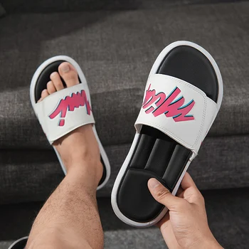 

Slippers Men Shoes Summer Unisex Bathroom Slipper Male Couple Beach Sandals Fashion Home Slippers Non-slip AODLEE Dropshipping