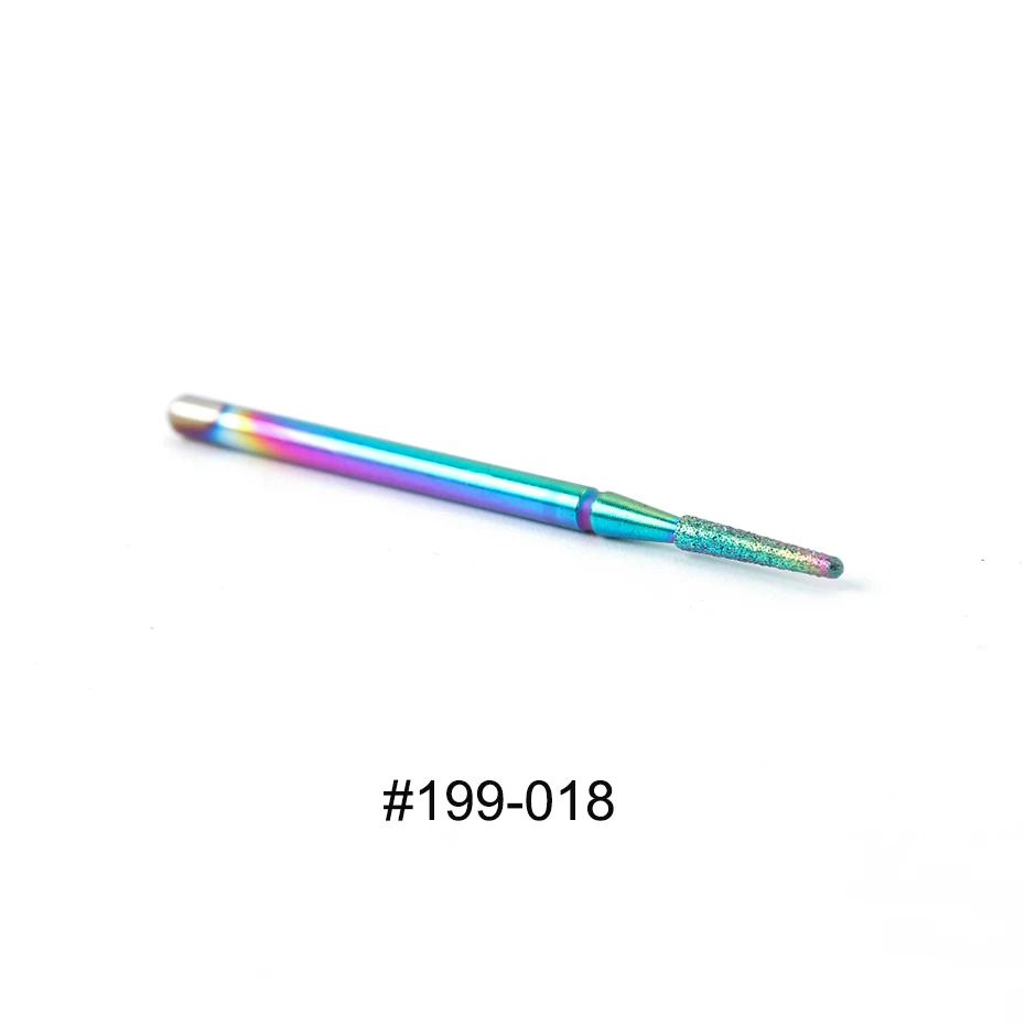 199-018 1 шт. радужные алмазные сверла для ногтей твердосплавные Электрические роторные фрезы для удаления гель-лака Маникюр Педикюр Инструмент BE1514-1 - Цвет: 199-018