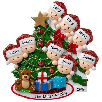 

2020 Personalized Family Christmas Tree Ornament Family Of 2 4 6 8 Resin Hanging Pendants Perfect Gifts For Neighbors Family