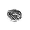 Illuminati Pyramid Eye Talisman Amulet Pendant Stainless Steel Satan Demon Devil Symbol Signet Biker Mens Pendant SWP0565A 2